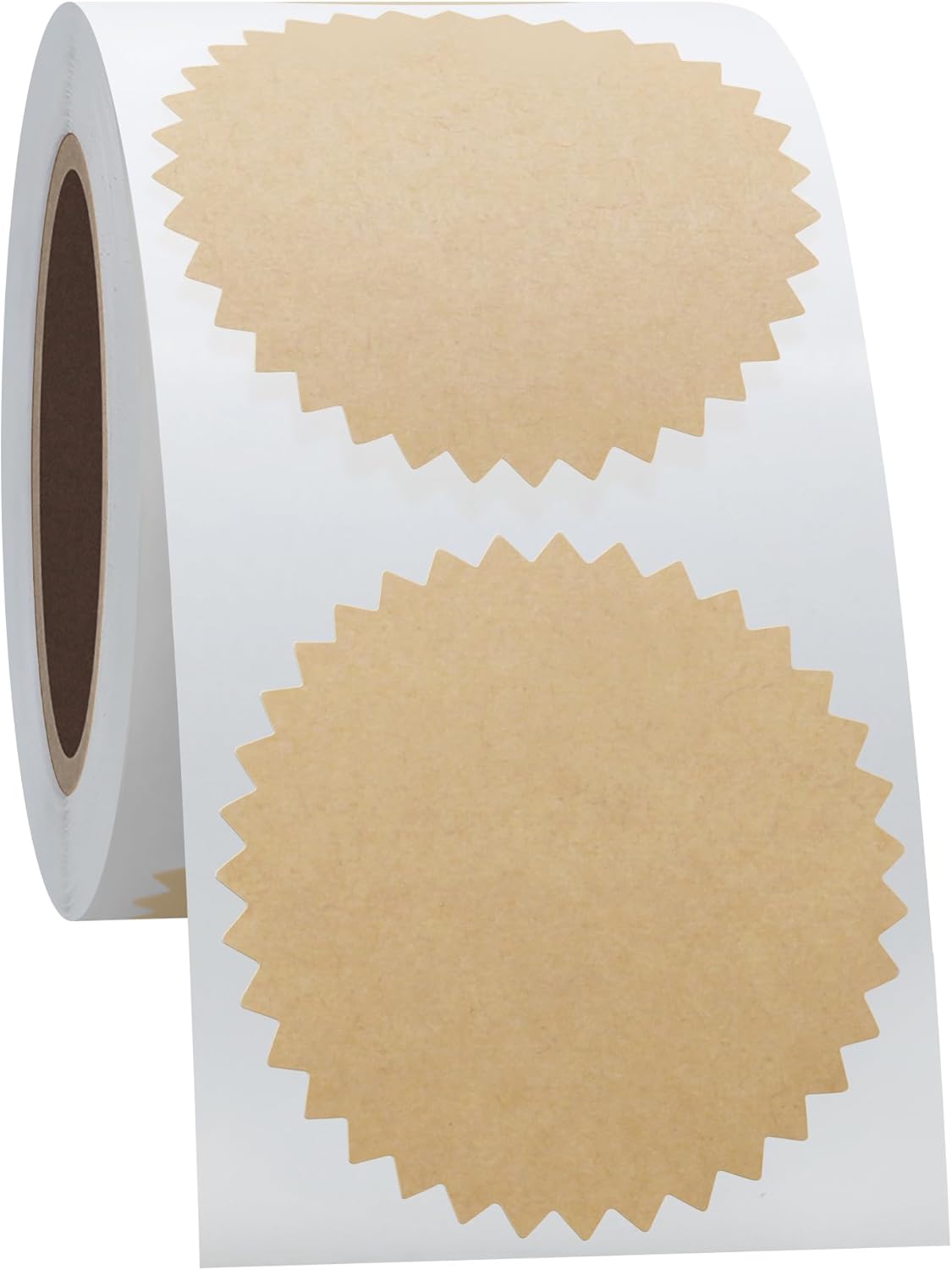 Hybsk 300pcs 2 inch Kraft Paper Certificate Sealing Labels with Serrated Edge Awards Legal Embossing Stickers (Kraft Paper)