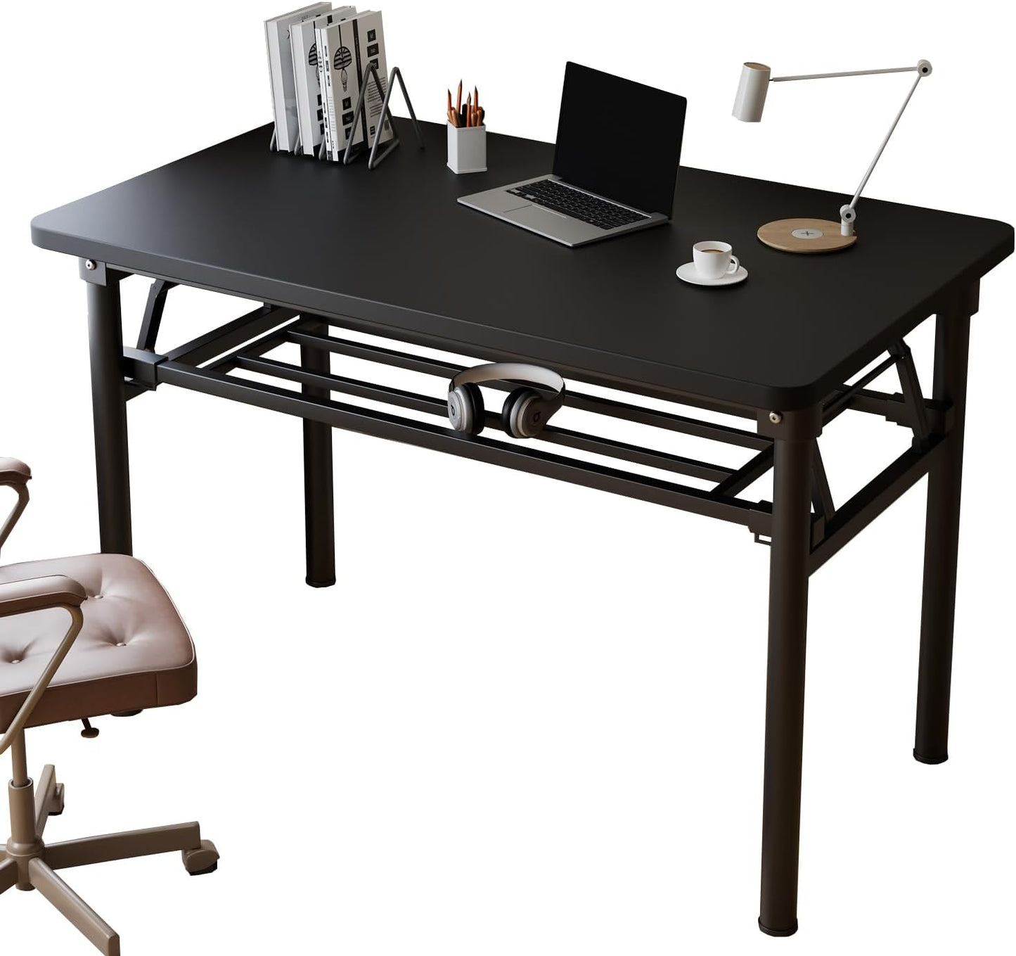 Small Folding Desk No Assembly,31.5 Inch Folding Computer Desk Small Foldable Table for Home Office.