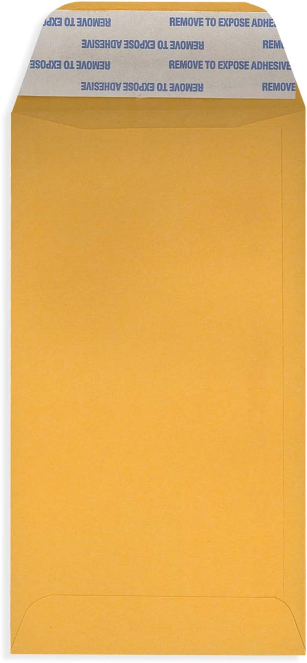 NextDayLabels #7 Coin Envelopes - 25-Pack Brown Kraft Peel & Seal Money Envelopes for Cash, Coins, Jewelry, or Small Parts for Home, Office, or Business Use - Made in USA