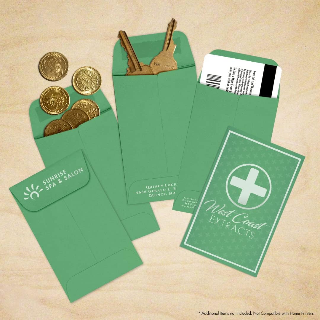 LUXPaper #1 Coin Envelopes | 2 1/4" x 3 1/2" | Holiday Green | 80lb. Text | 50 Qty