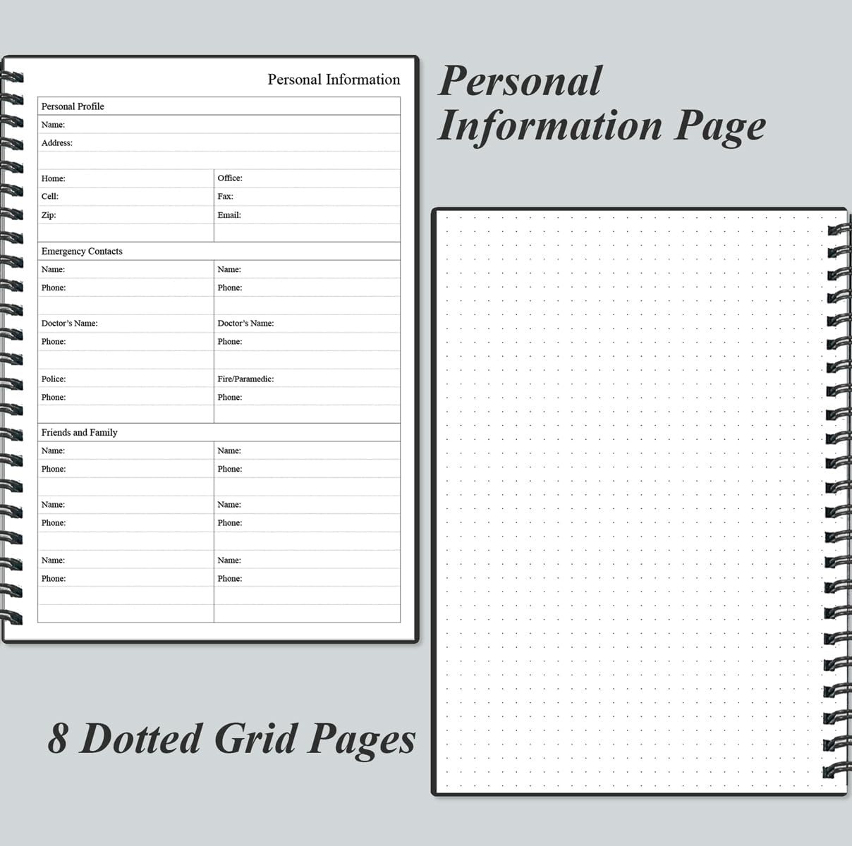 Daily Planner Undated - B5 To Do List Notebook Hourly Schedules, Spiral Appointment Planner for Women and Men, PVC Hardcover, Inner Pocket, Elastic Closure, 7" x 10", Black