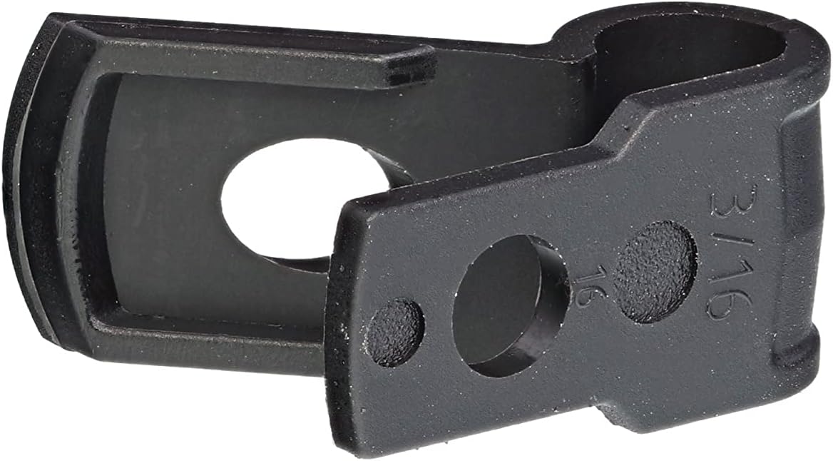 Secure 3/16 Inch Premium R Type UV Black Nylon Screw Mount Cable Clamp for Wire Management - 100 Pack