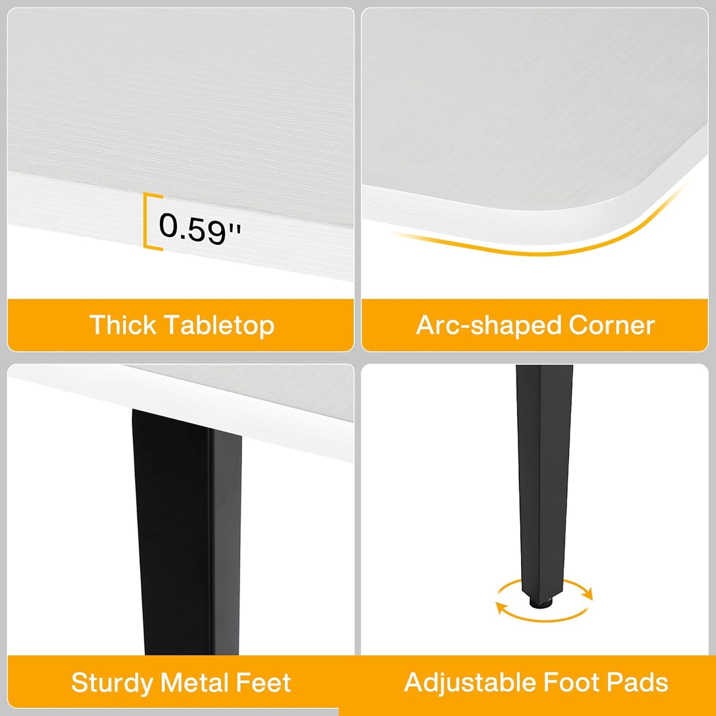 Tribesigns 6FT Conference Table, 70.86L x 35.43W x 29.52H Inches Boat Shaped Meeting Table, Modern Seminar Table for Office Meeting Conference Room (6ft, White & Black)