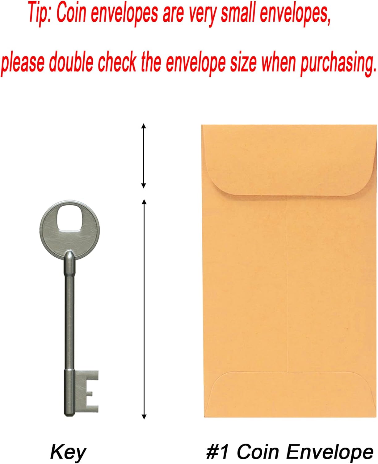 500 PCS #1 Coin Envelopes, 2-1/4” x 3-1/2” inches Brown Kraft Envelopes Classic Small Parts Envelopes with Self Adhesive Gummed Flap for Coins, Cash, Credit Cards, Seeds