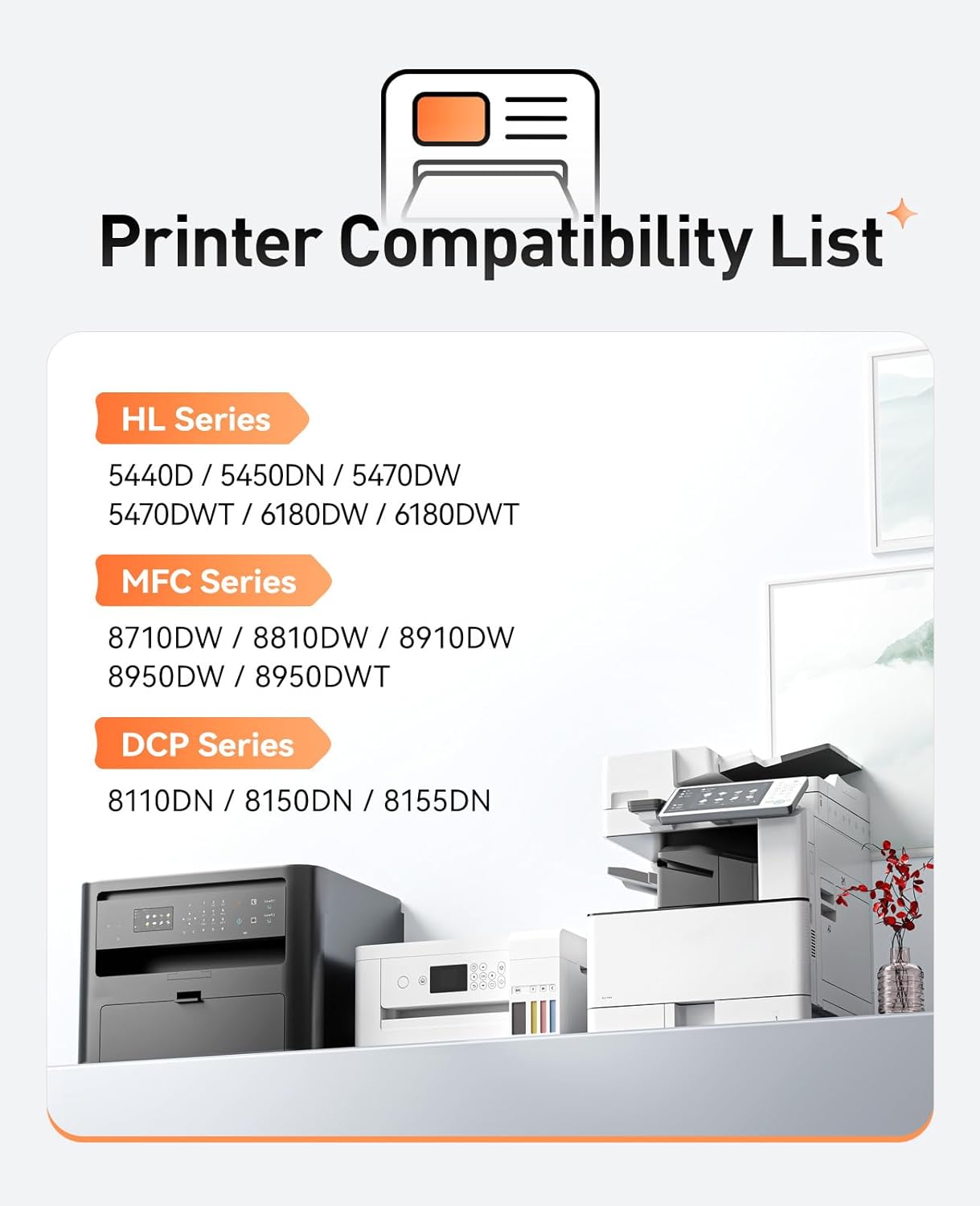 TN720 Toner Cartridge Black 2-Pack Replacement for Brother TN-720 TN750 TN-750 Toner Compatible with Brother HL-5450DN HL-5470DW HL-6180DW MFC-8710DW MFC-8910DW MFC-8950DW DCP-8150DN Laser Printer Ink