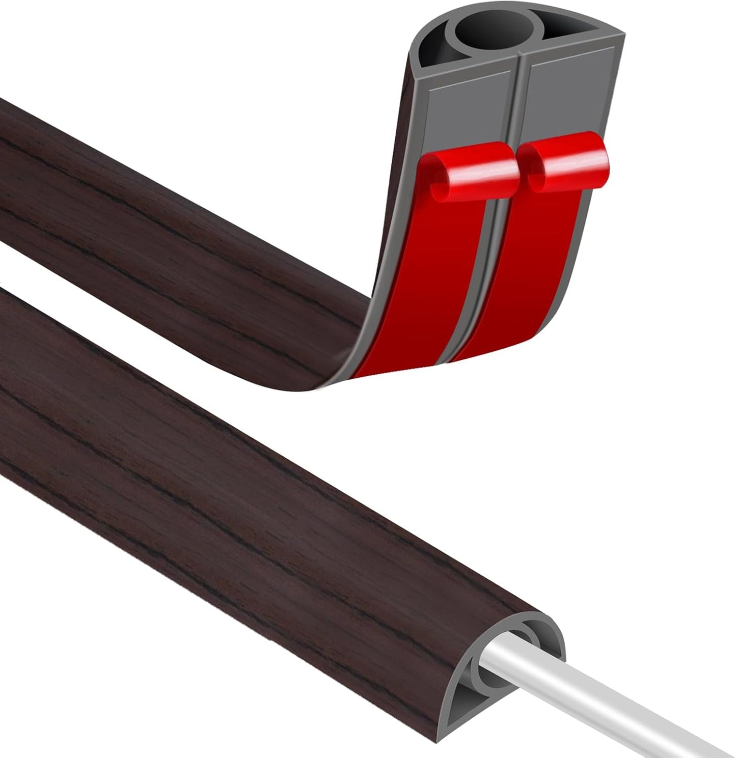 Floor Cord Covers for Wires 12FT Cable Hider Wire Cover Self Adhesive Cord Hider Floor for Offices, Homes, Workshops, Warehouses Cable Cavity 0.3" W x 0.3" H