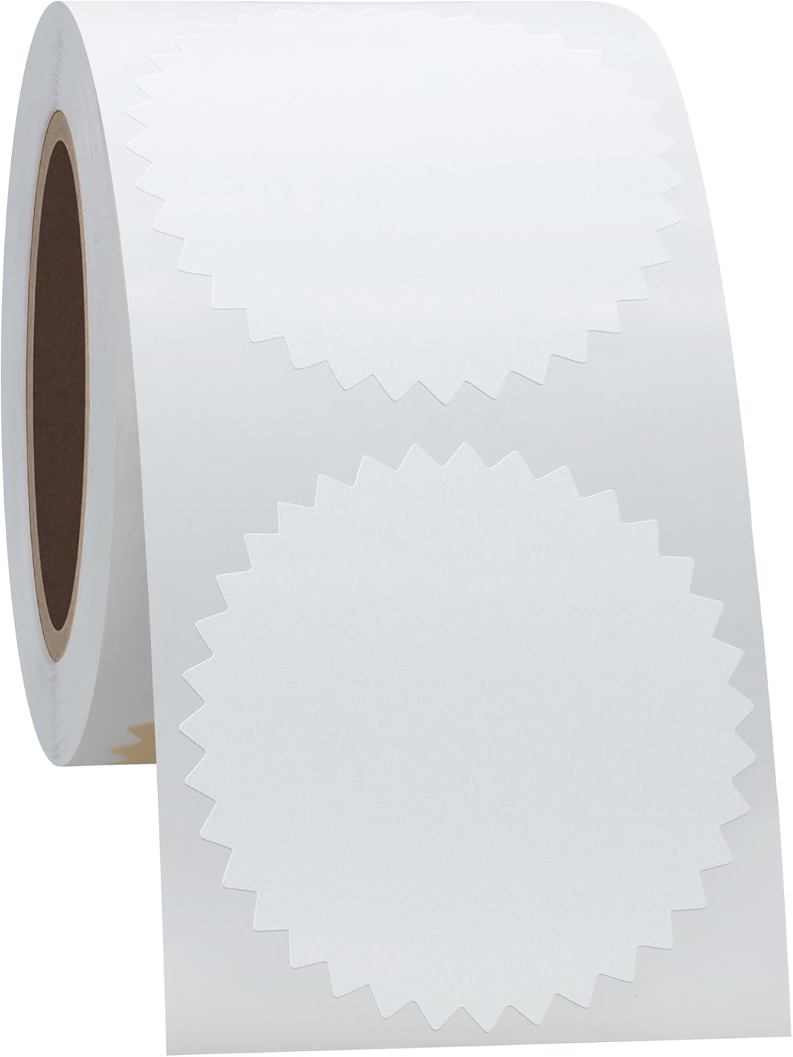 Hybsk 300pcs 2 inch White Certificate Sealing Labels with Serrated Edge Awards Legal Embossing Stickers (White)