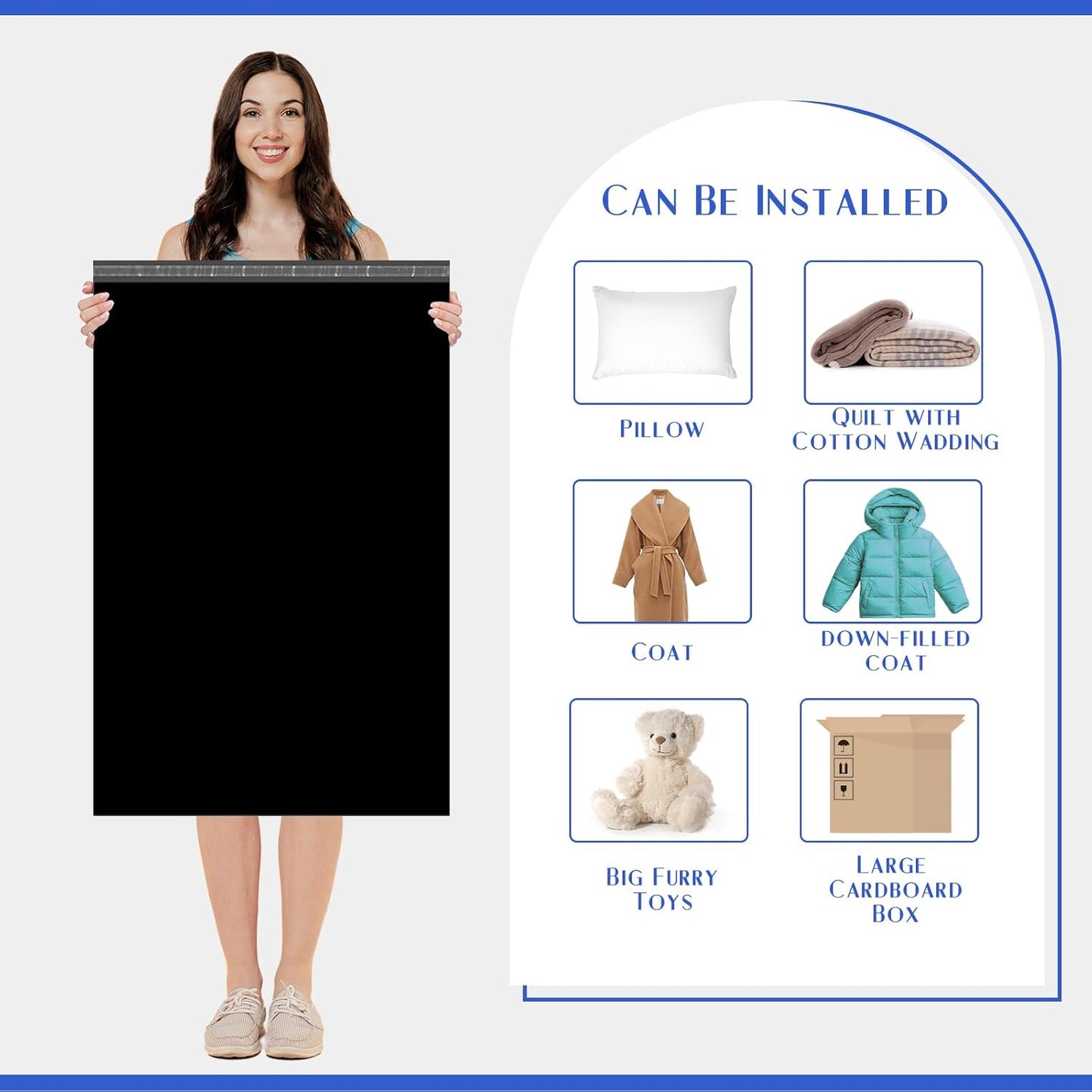 Metronic Large Poly Mailers 24×36 25 Pcs Large Shipping Bags for Clothes,Self Adhesive Shipping Envelopes for Small Business,Waterproof Mailers Poly Bags for Shipping,Packaging Mailing Bags Black