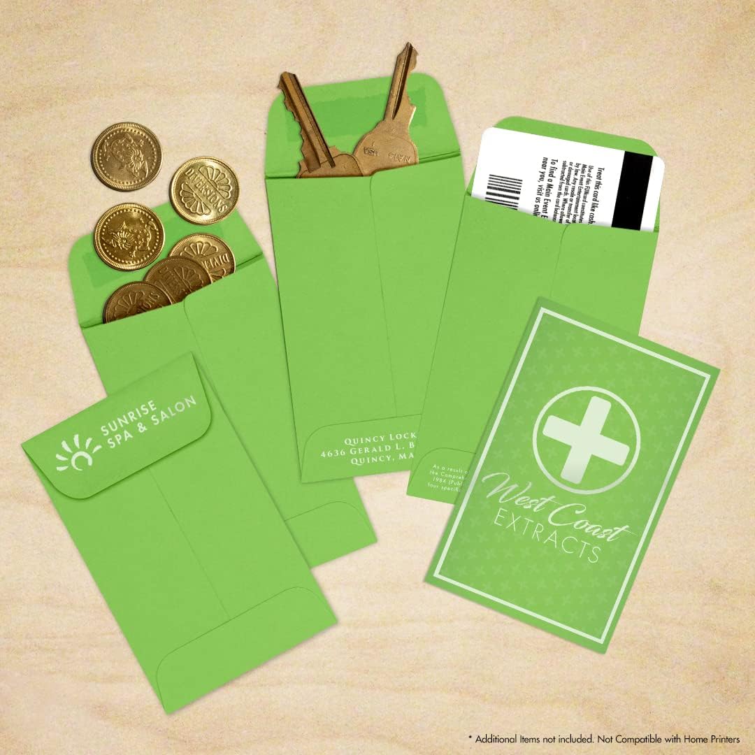 LUXPaper #1 Coin Envelopes | 2 1/4" x 3 1/2" | Limelight Green | 80lb. Text | 250 Qty
