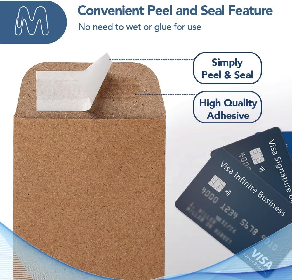MOS #1 Brown Coin Envelopes 2.25 x 3.5 Inch 550 Pack — Self-Seal Small Kraft Envelopes for Coins, Seeds, Small Parts, Collectibles, Jewelry, Craft Storage