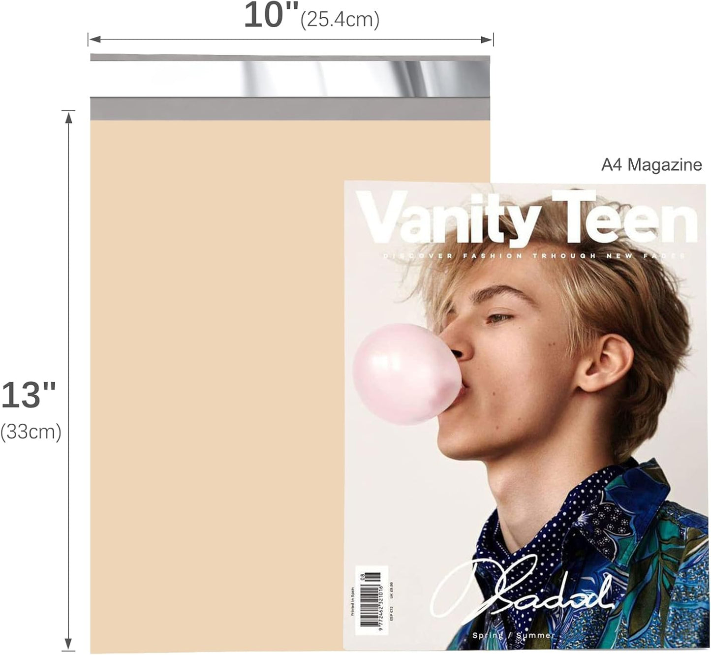 Fuxury Poly Mailers 10x13 Inch 1200 Pcs, Bulk Shipping Bags for Clothing, Strong Adhesive Shipping Envelopes for Small Business Suppliers,Waterproof Mailers Poly Bags Mailing Envelopes Beige