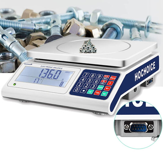 Counting Gram Industrial Scale Parts and Coin Weighing Scale 0.1g Precision Digital Electronic Scale 33lb x 0.00022lb 15kg x 0.1g with RS232 Port