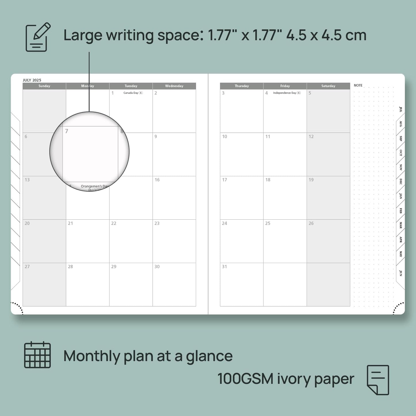 POPRUN Planner 2025-2026, (Large 8.5'' x 10.5'' Hard Cover) Academic Calendar (July 25-June 26) Daily Weekly and Monthly Appointment Book with Hourly Time Slots, Monthly Tabs, 100 GSM - Black