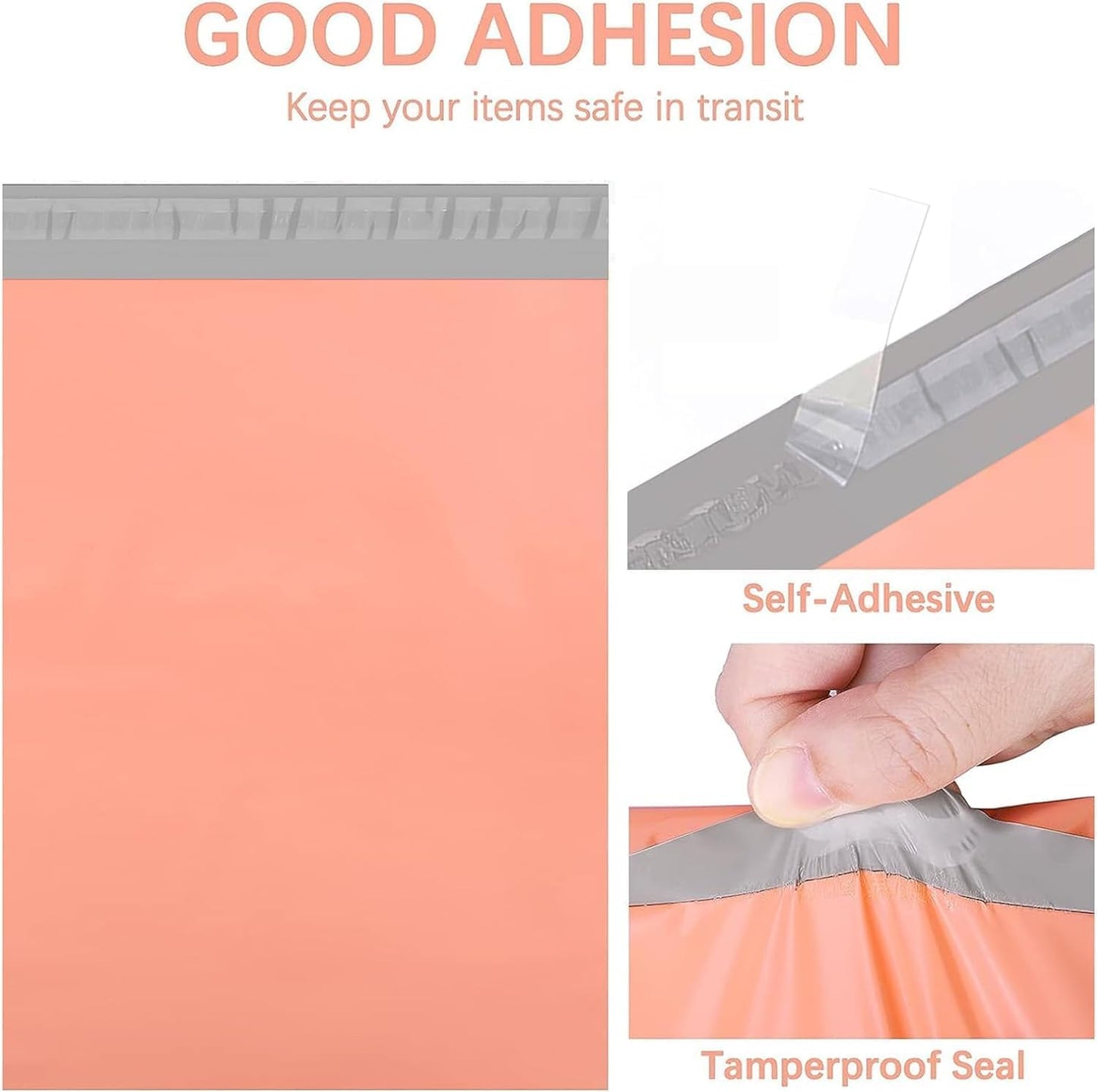 Metronic Poly Mailers 24x24 300 Pack, Self Seal Large Shipping Bags for Clothing, Waterproof Shipping Envelopes for Small Businesses, Flexible Mailers Poly Bags Plastic Bags Packages Bags Peach Pink