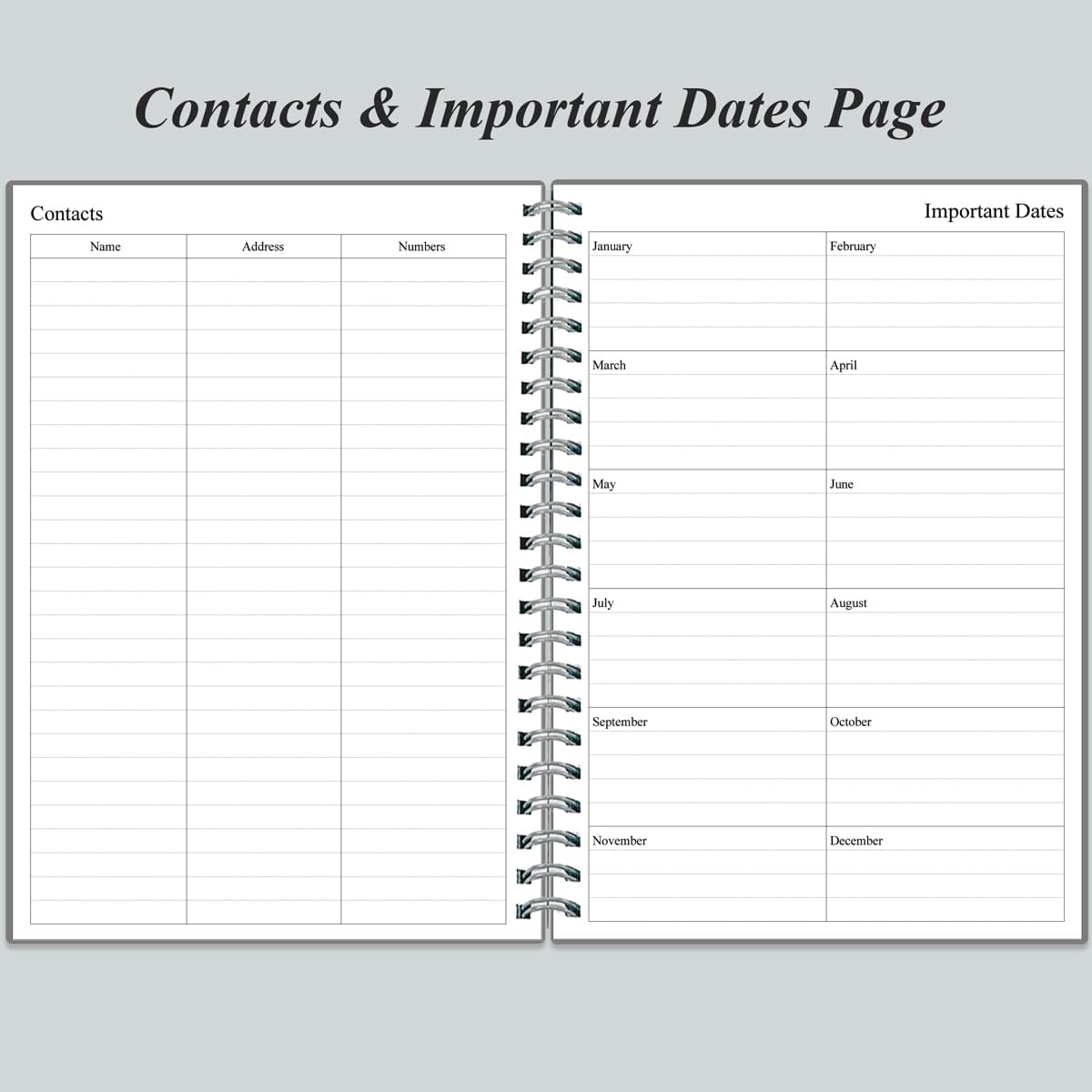 Daily Planner Undated - B5 To Do List Notebook Hourly Schedules, Spiral Appointment Planner for Women and Men, PVC Hardcover, Inner Pocket, Elastic Closure, 7" x 10", Grey