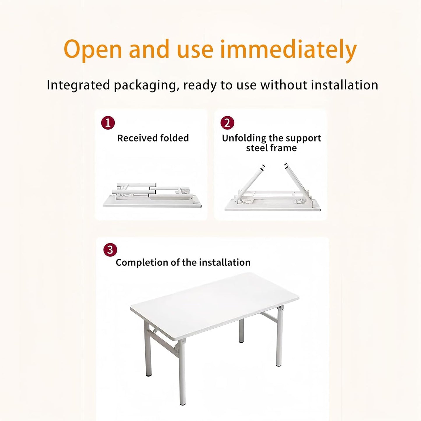 Small Folding Desk No Assembly,39.4 Inch Folding Computer Desk Small Foldable Table for Home Office.