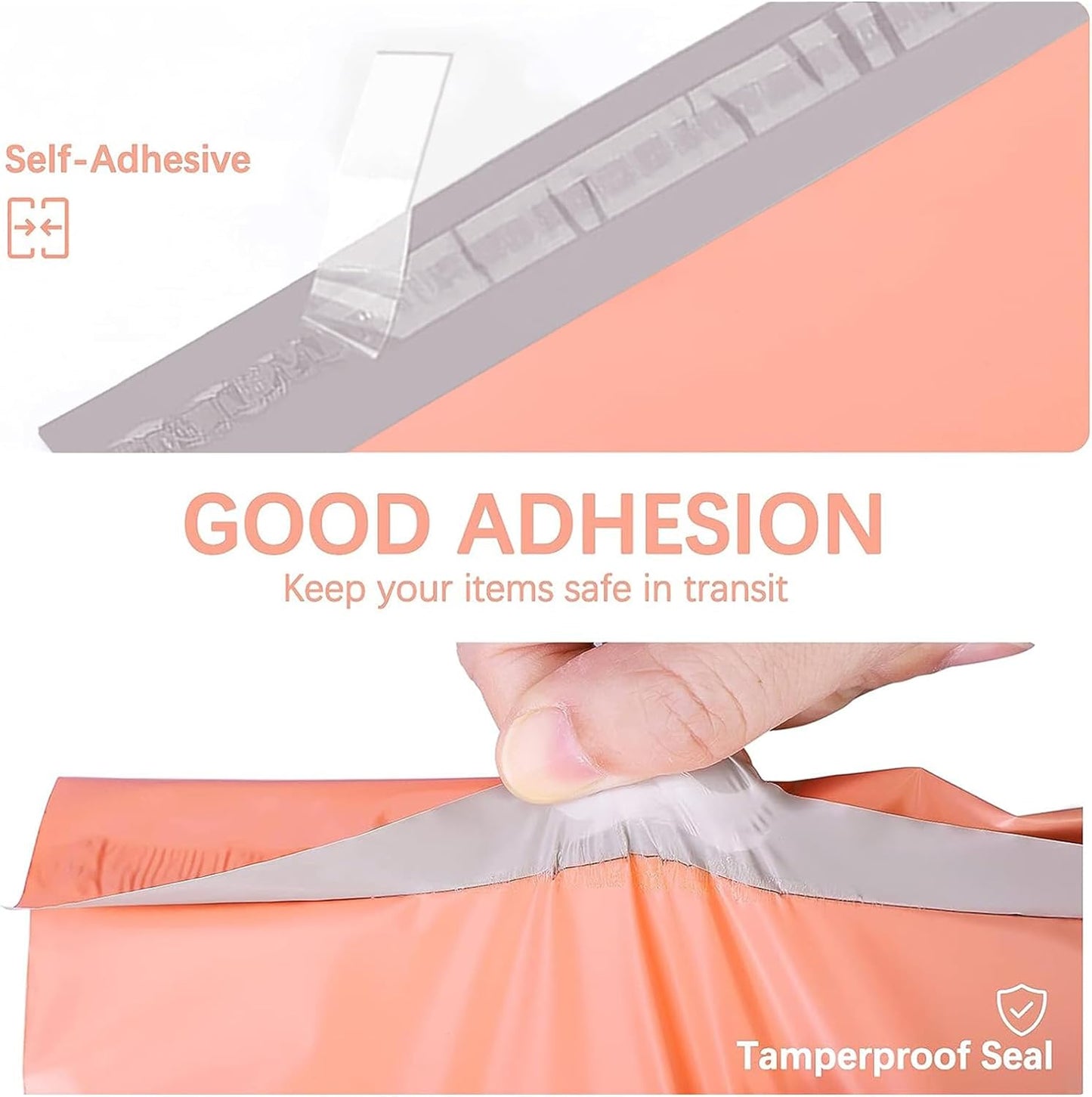 Metronic Large Poly Mailers 24x24 50 Pcs, Extra Large Shipping Bags for Clothing | Strong Adhensive Mailing Bags for Small Business, Shipping Envelopes, Tear-resistant Packing Bags in Peach Pink