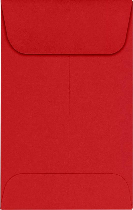 LUXPaper #1 Coin Envelopes | 2 1/4" x 3 1/2" | Ruby Red | 80lb. Text | 50 Qty