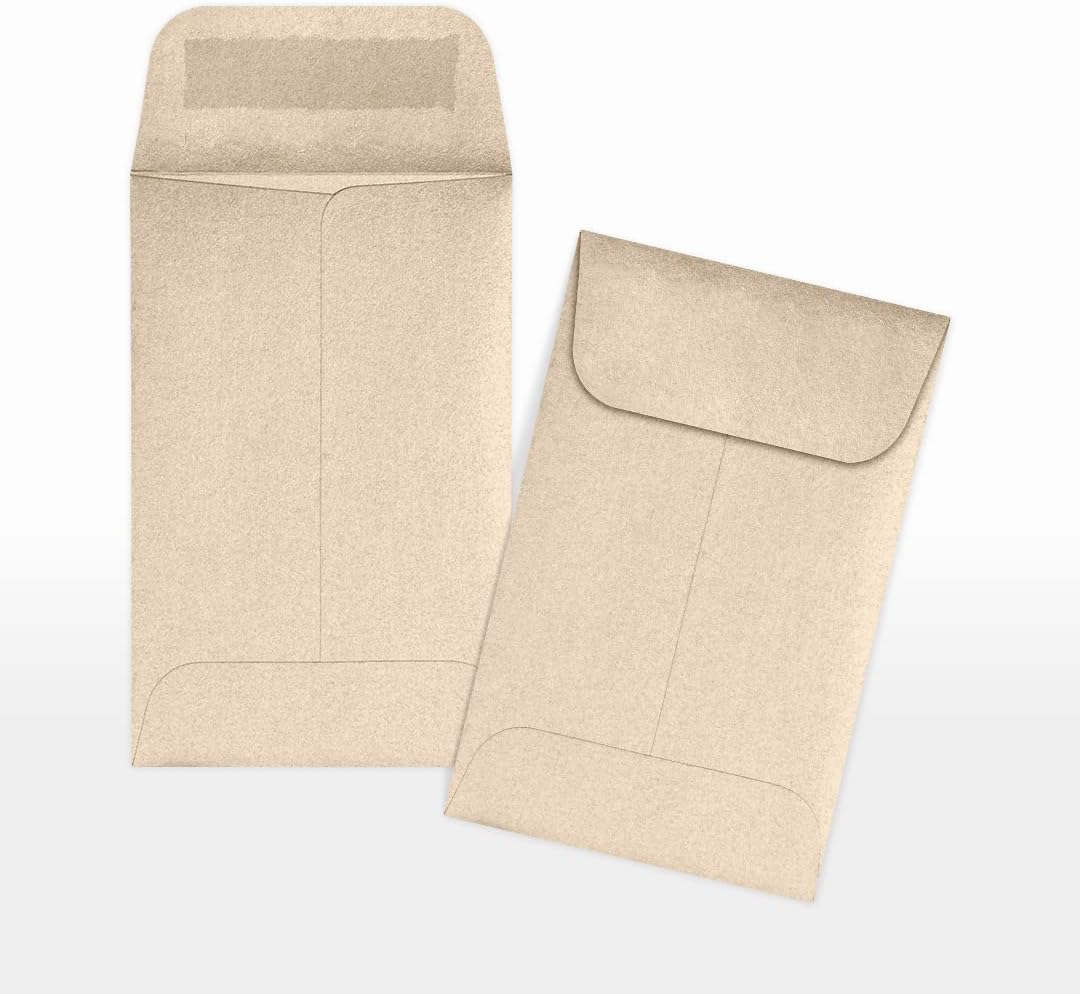 LUXPaper #1 Coin Envelopes | 2 1/4" x 3 1/2" | Taupe Metallic | 80lb. Text | 500 Qty