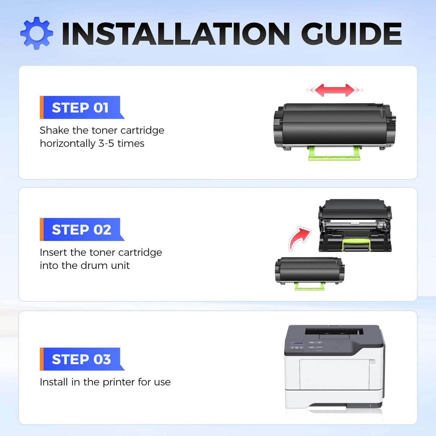 56F1X00 Toner Cartridge Black 1-Pack Extra High Yield (with Chip) Replacement for Lexmark 56F1X00 Toner Compatible for Lexmark MS421dn MS521dn MS621dn MS622de MX321adw MX421ade MX521de Laser Printers
