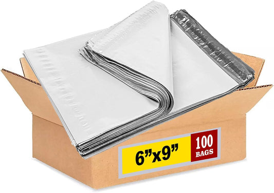 iMBAPrice 100 - 6X9 Premium Matte Finish Self-Sealing Non-Padded White Poly Mailers/Mailing Envelopes/Bags (iMBA-1PM-100)
