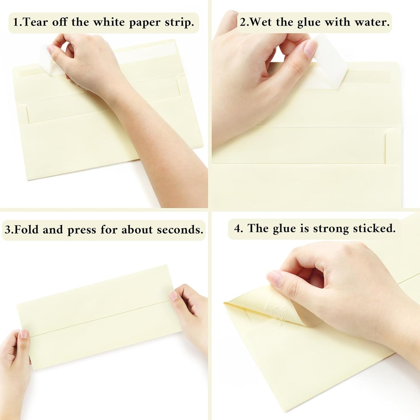 50 Pack #10 Business Envelopes, Ivory Standard Envelopes Self Seal, Letter Size Business Mailing Envelopes for Checks Letters Invoices Statements Birthday Graduation Wedding, 4 1/8 x 9 1/2 Inch