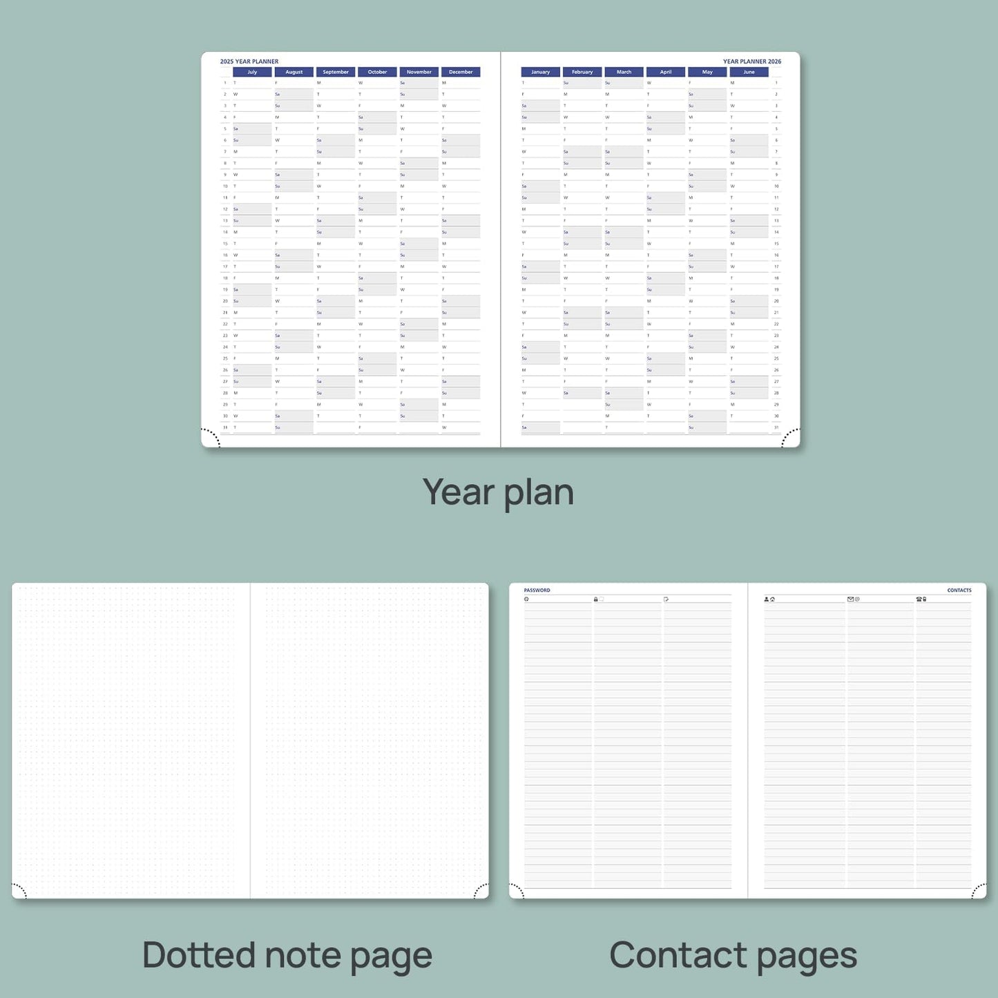 POPRUN Monthly Planner 2025-2026, 8.5'' x 11.25'', 13-Monthly Calendar (July 2025-July 2026) 15-Minute Hourly Appointment Book with Stair Tabs, Soft Cover, 100GSM Paper - Brown