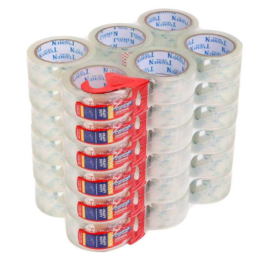 Heavy Duty Clear Packing Tape with Dispenser Combo for Shipping, Moving & Storage,Thicker Clear Packing Tape, 1.88 inches Wide, 60 Yards Per Roll, 36 Pack 2160 Total Yards