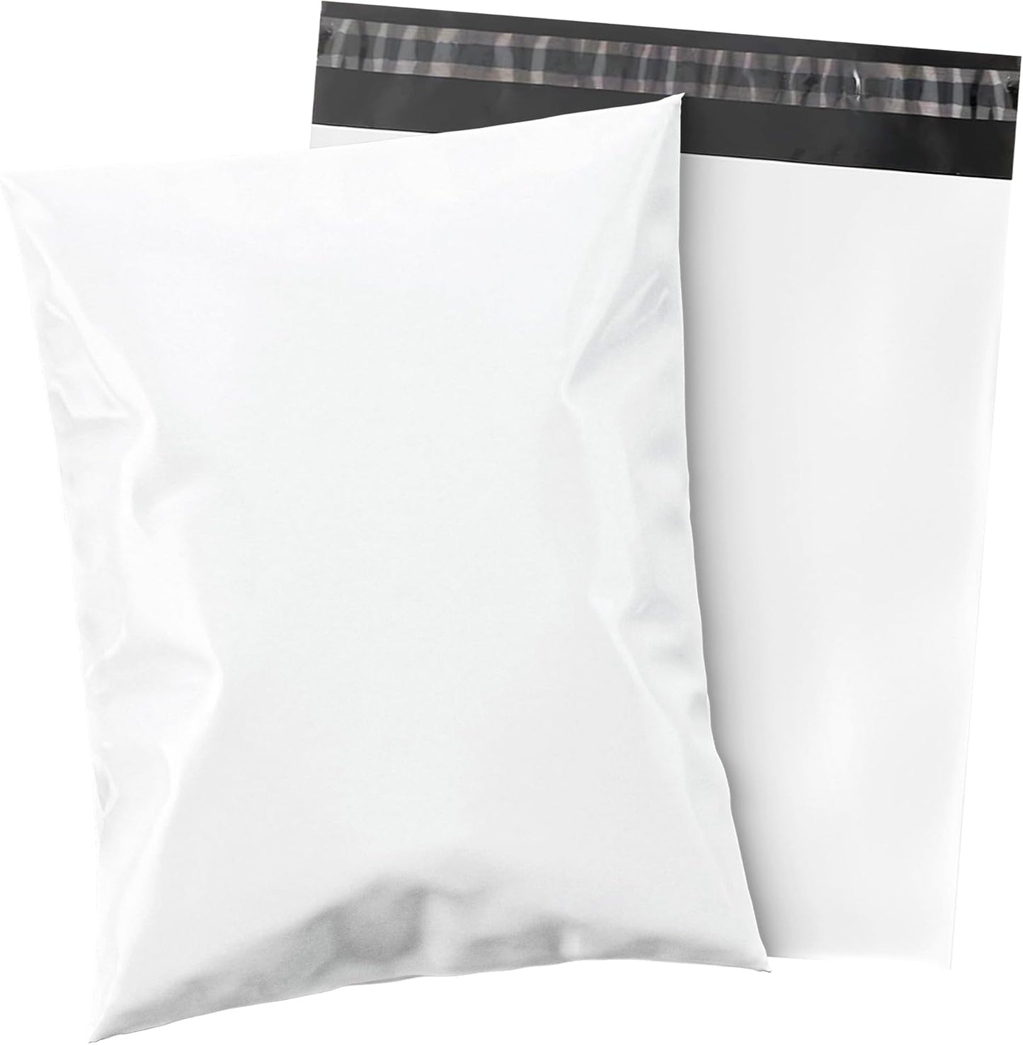 Shop4Mailers 19 x 24 Glossy White Plastic Self Seal Poly Mailer Flat Bags Waterproof Shipping Envelope 2.17 Mil for Apparel, Clothes, Shirts, Books – Permanent Adhesive Seal (50 Pack)