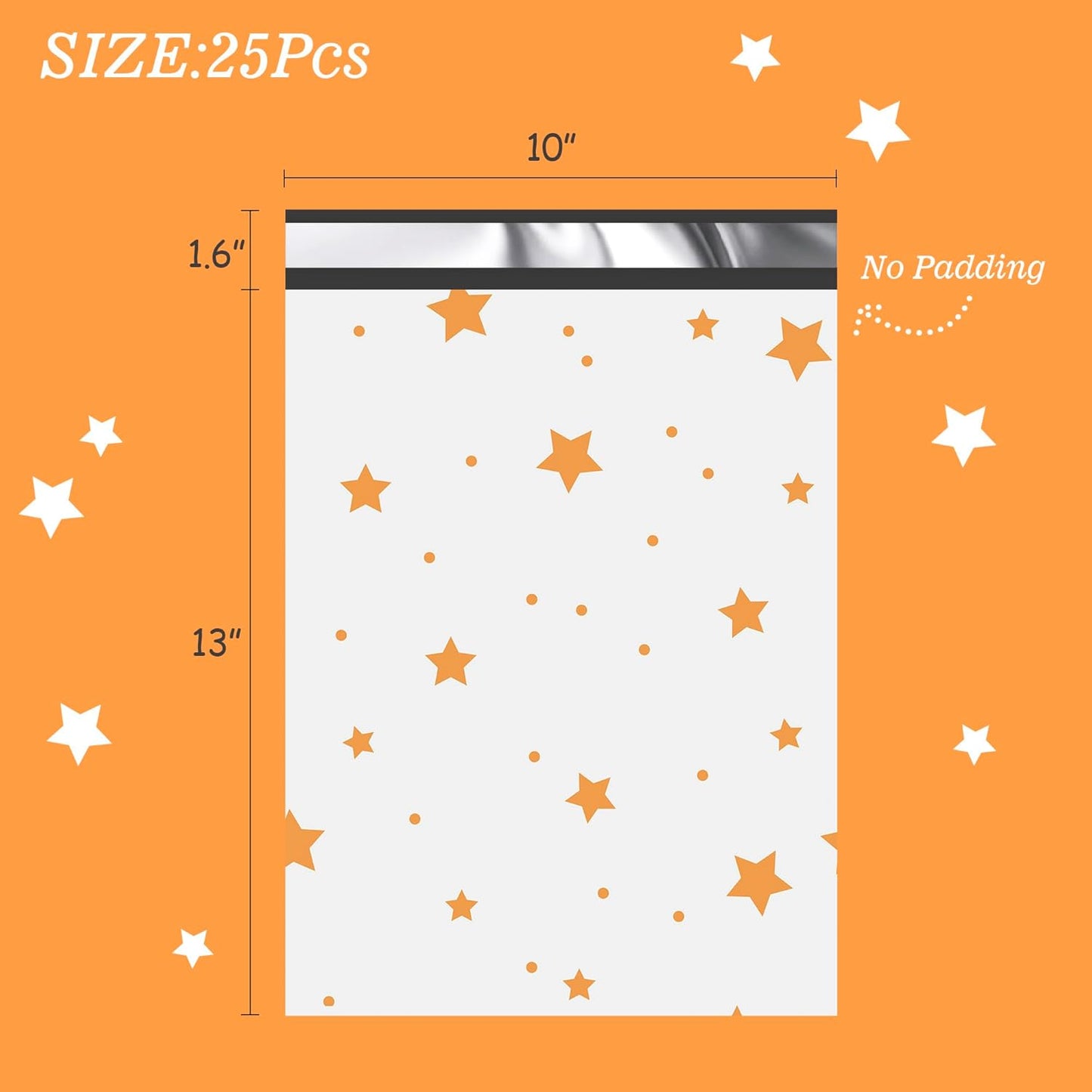 Thank You Poly Mailers 10x13 Inch 25 Pcs - Pentagram printed Shipping Bags, 2.4mil Thickness, Waterproof and Tear Resistant Mailing Envelopes, Self-Sealing Packaging Bags for Small Business