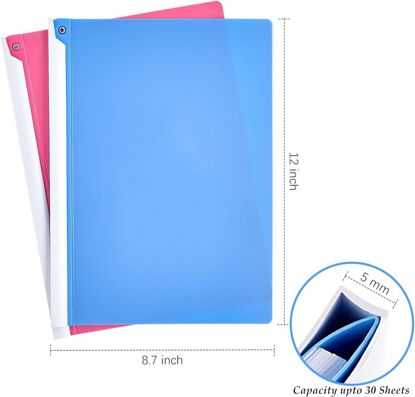 10PCS Clear Report Covers with Swing Clip, Professional Clear Front Presentation Folders Resume Folder, 30 Sheets Capacity A4 Size File Document Organizer, No Punch Needed