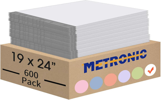 Metronic Poly Mailers 19x24 Inch 600Pcs | Large Shipping Bags for Clothing, Small Business | Strong Thick Mailing Bags with Self Adhesive | Waterproof and Tear-Proof Large Package Bags in White