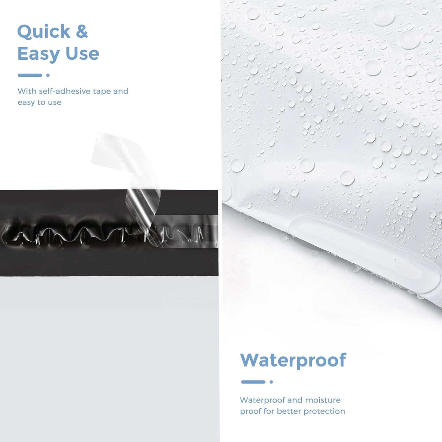 Metronic Poly Mailers 9x12 200 Pack, Strong Adhesive Shipping Bags for Clothing, Waterproof and Tear-Proof Shipping Envelopes, Small Mailers Poly Bags Packaging Bags in White