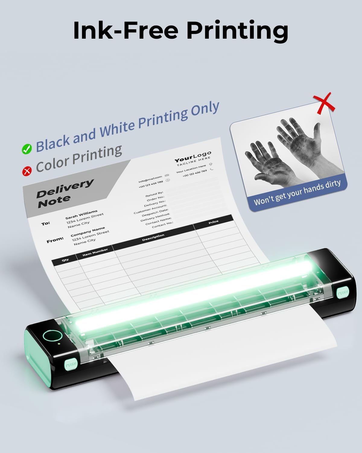 Phomemo Portable Printers Wireless for Travel - Bluetooth Thermal Printer Supports 8.5" X 11" Letter, Inkless Printer Compatible with Phone Laptop for Home Use Car Office School, Come with Carry Case