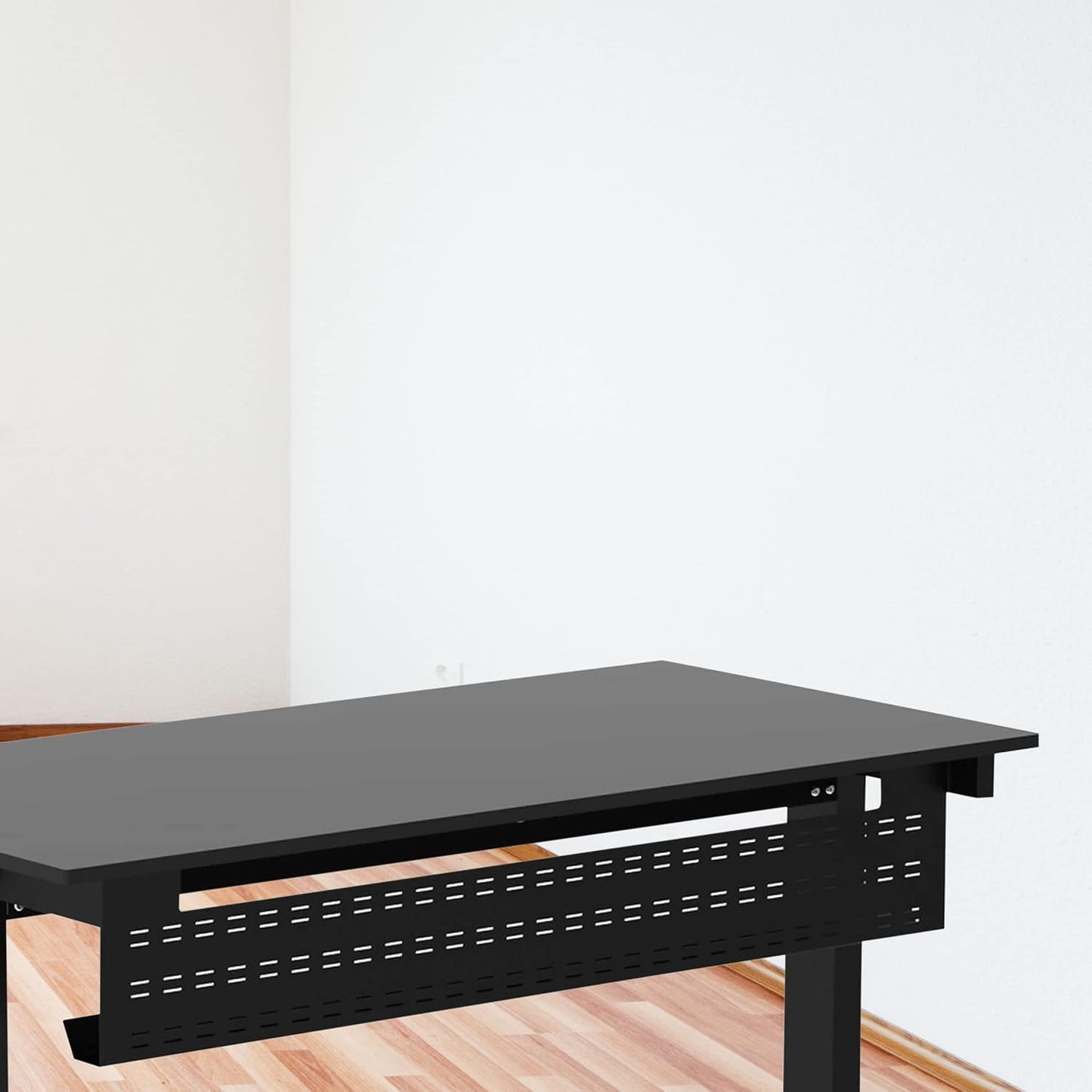 Stand Up Desk Store Under Desk Cable Management Tray Black Horizontal Computer Cord Raceway and Modesty Panel (Black, 51")