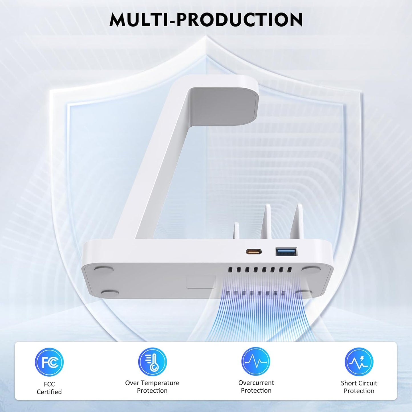 Wireless Charger for iPhone - 5 in 1 Charging Station for Multiple Devices Apple: Fast Wireless Charging Stand Dock for iPhone 17 16e 16 15 14 13 12 Pro Max Apple Watch Airpods(White)