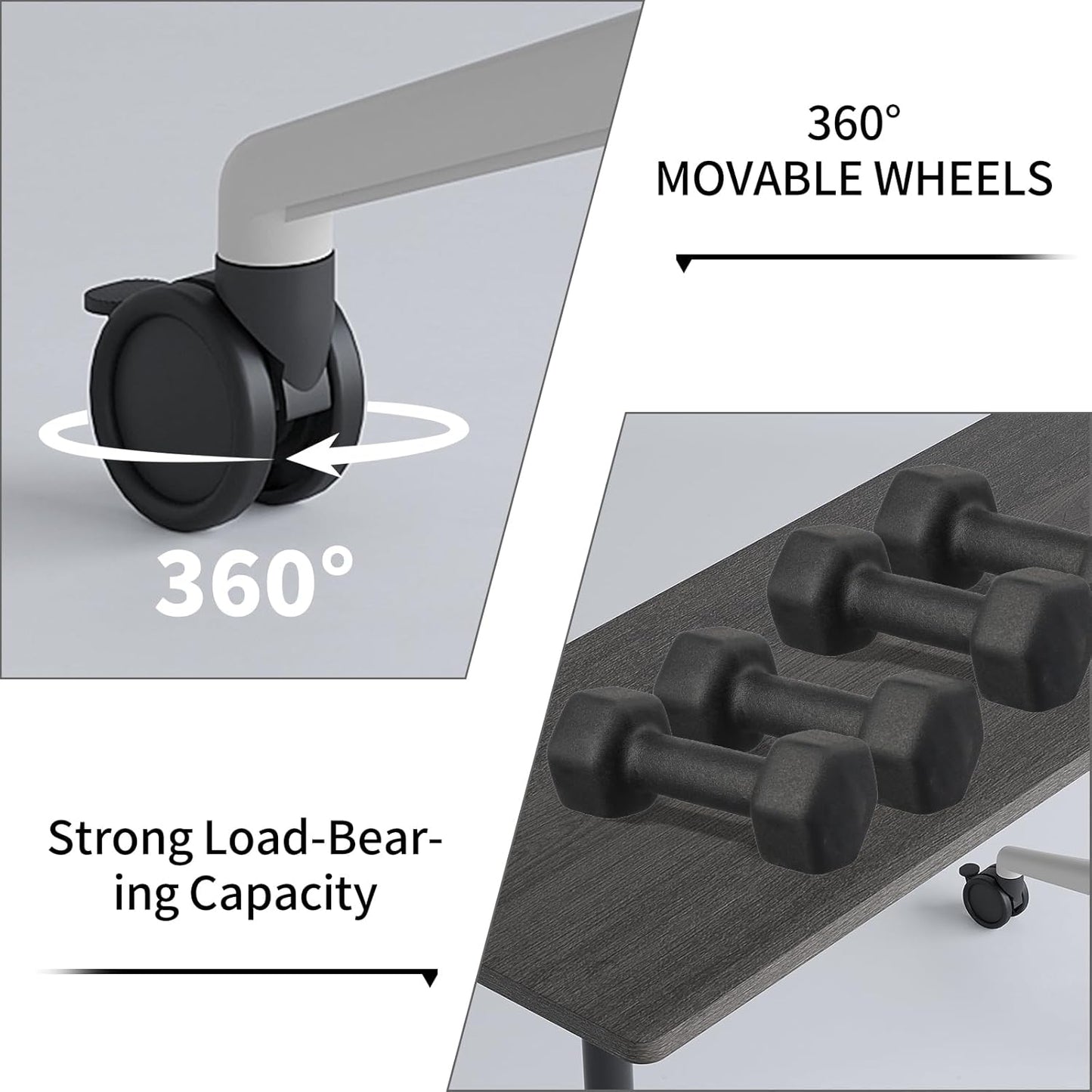 Conference Room Table with Flip-Top Design for Dynamic Meetings, Business Table Computer Desk with Heavy-Duty Frame,Foldable Seminar Meeting Tables for Home Office (4, B, 47.2IN)