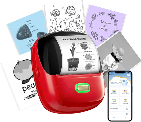 ORGSTA Sticker Printer PrintPods Mini Printer Bluetooth Portable Sticker Maker with 3 Rolls Paper Thermal Inkless Label Maker Machine Impresora Portátil Instant Print for Notes, Journal, DIY, Gift