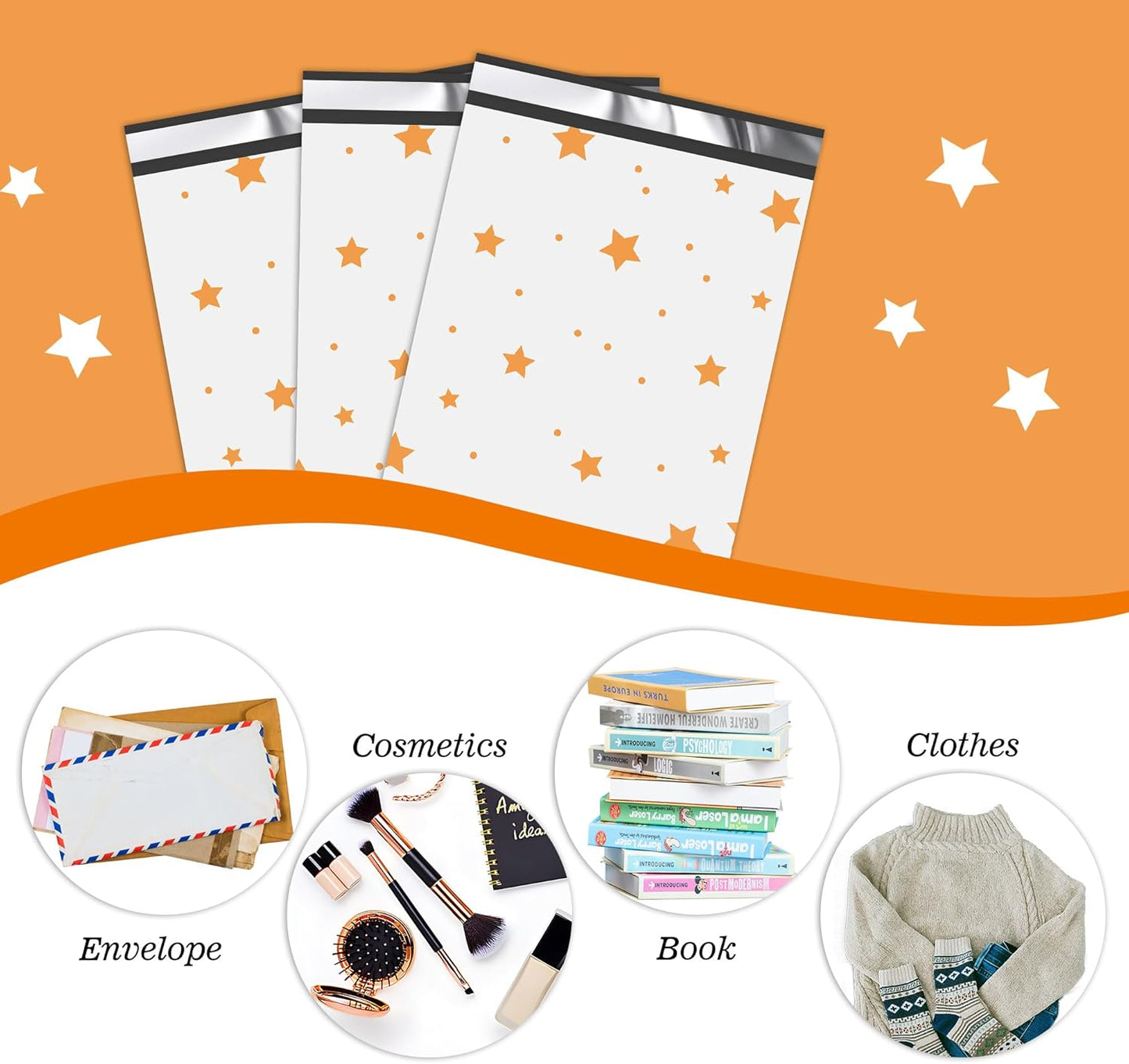 Thank You Poly Mailers 12x15.5 Inch 50 Pcs - Pentagram printed Shipping Bags, 2.4mil Thickness, Waterproof and Tear Resistant Mailing Envelopes, Self-Sealing Packaging Bags for Small Business