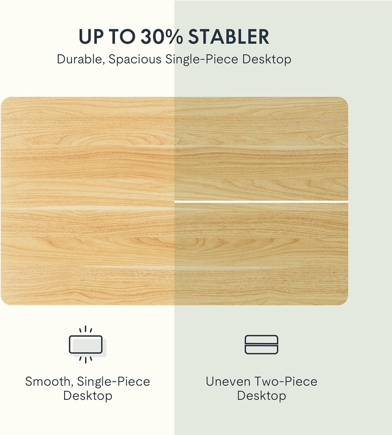 FLEXISPOT EN1 Whole-Piece Standing Desk, 48 x 24 Inches Height Adjustable Desk Stand up Desk Home Office Table for Computer Laptop (White Frame + Maple Desktop)