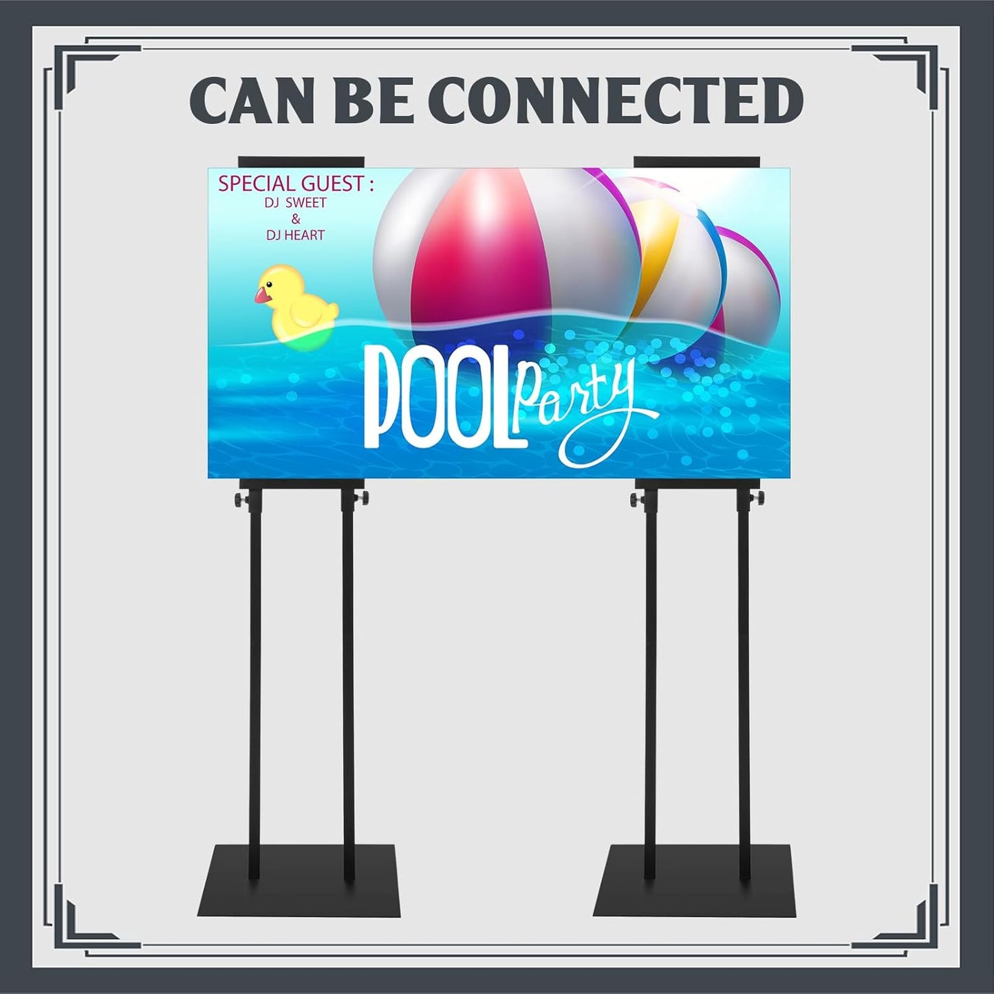 Honoson 5 Pcs Poster Stand for Display Heavy Duty Sign Holder 74.8 Inches Adjustable Poster Board Double Side Banner Stand with Base for Indoor Outdoor Board Foam Display