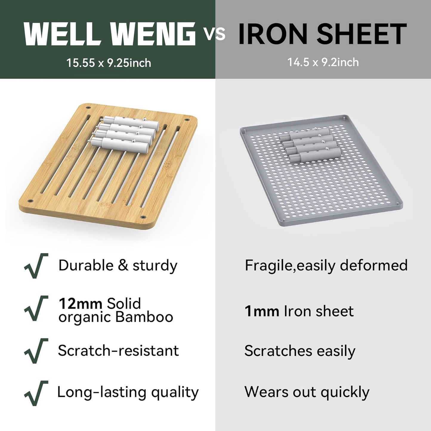 Bamboo Monitor Stand Riser, 4 Adjustable Height, Laptop Stand with Airflow Vents, Desk Organizer for Computer, PC, Printer (Natural)