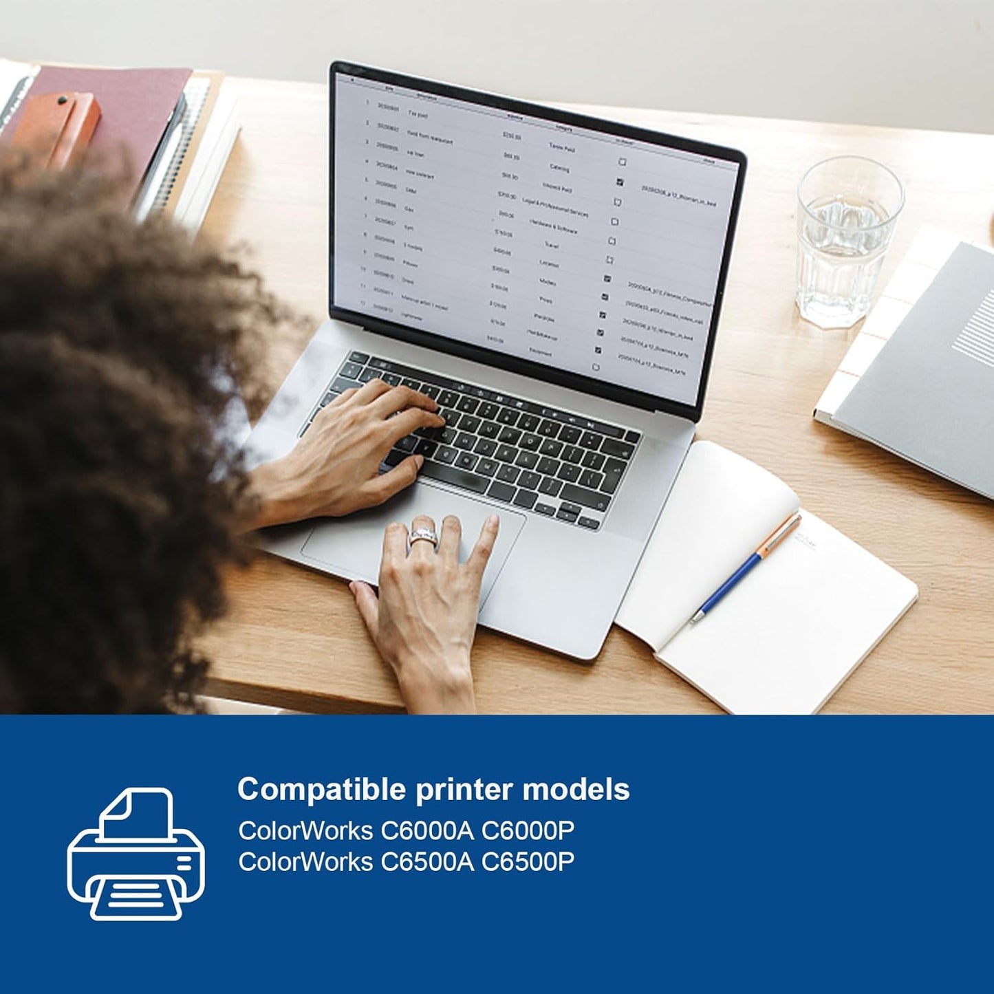 SJIC35P Ink Cartridge (BK/C/M/Y) Replacement for SJIC35P Ink Cartridge Set of ColorWorks C6000Au C6000Pu C6500Au C6500Pu Printer (4-Pack 80ml)