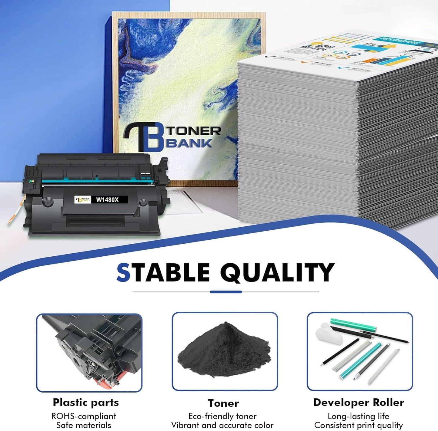 148X 148A Toner Cartridge Black High Yield Compatible Replacement for HP 148X 148A W1480X W1480A for HP Laserjet Pro 4001dw 4001dn 4001n MFP 4101fdw 4101fdn Printer Ink (with Chip) 2Pack