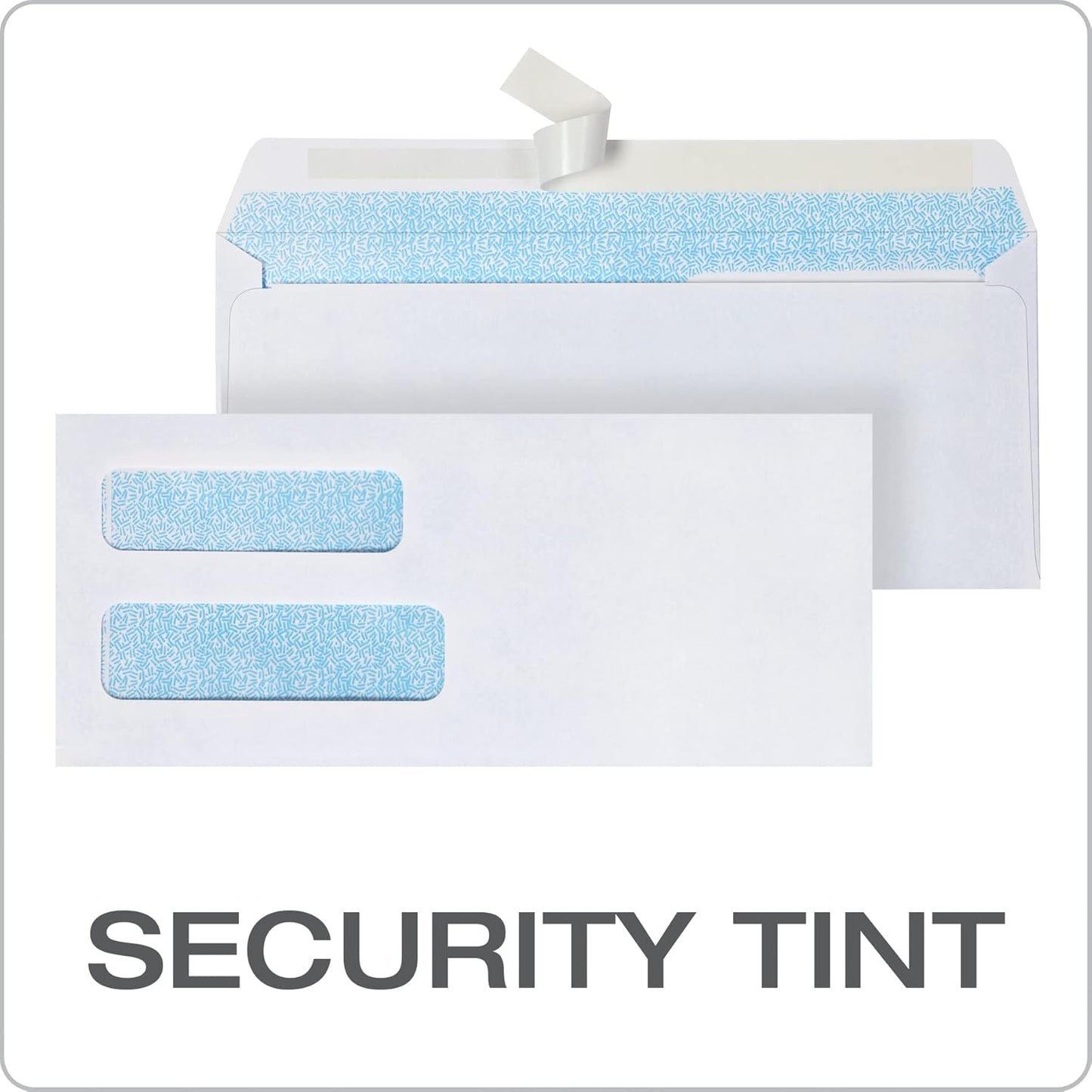 Columbian #10 Double-Window Self Seal Security Tint Envelopes, 500/Box, 24lb White Wove, 4-1/8 x 9-1/2 Inches (COLO132)