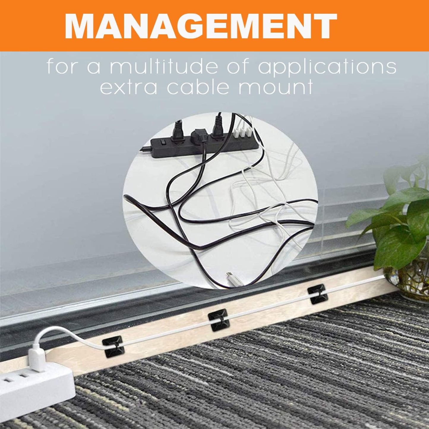 30 Pack 2 inch Zip Tie Adhesive Mounts Self Adhesive Cable Tie Base Holders with Multi-Purpose Tie wire clips with screw hole,Anchor stick on wire holder with 8 inch zip ties（White）