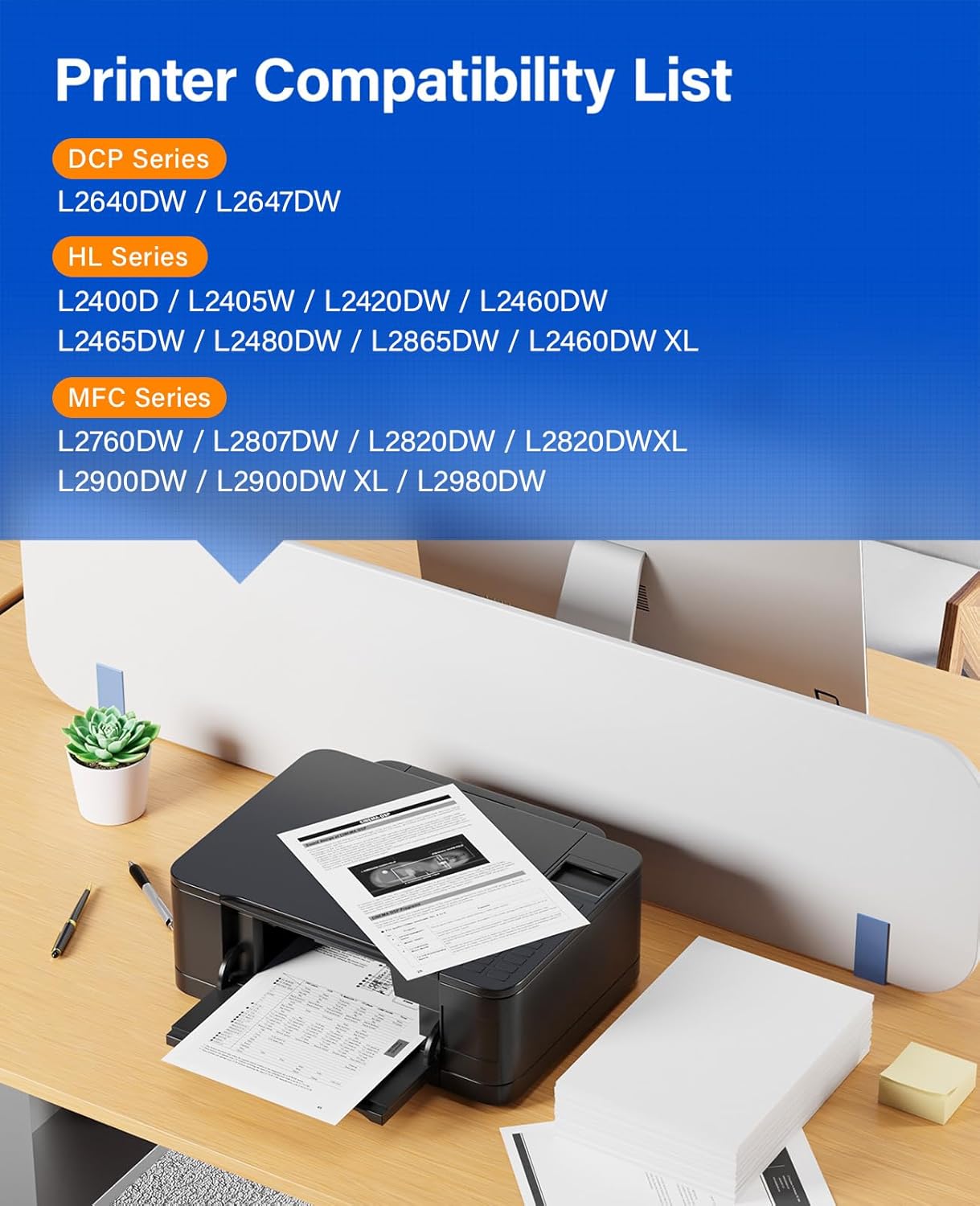 TN830XL Toner Cartridge Black 2-Pack High Yield Replacement for Brother TN830XL TN830 XL Compatible for HL-L2460DW HL-L2405W HL-L2480DW MFC-L2820DW DCP-L2640DW MFC-L2900DW HL-L2400D Laser Printer Ink