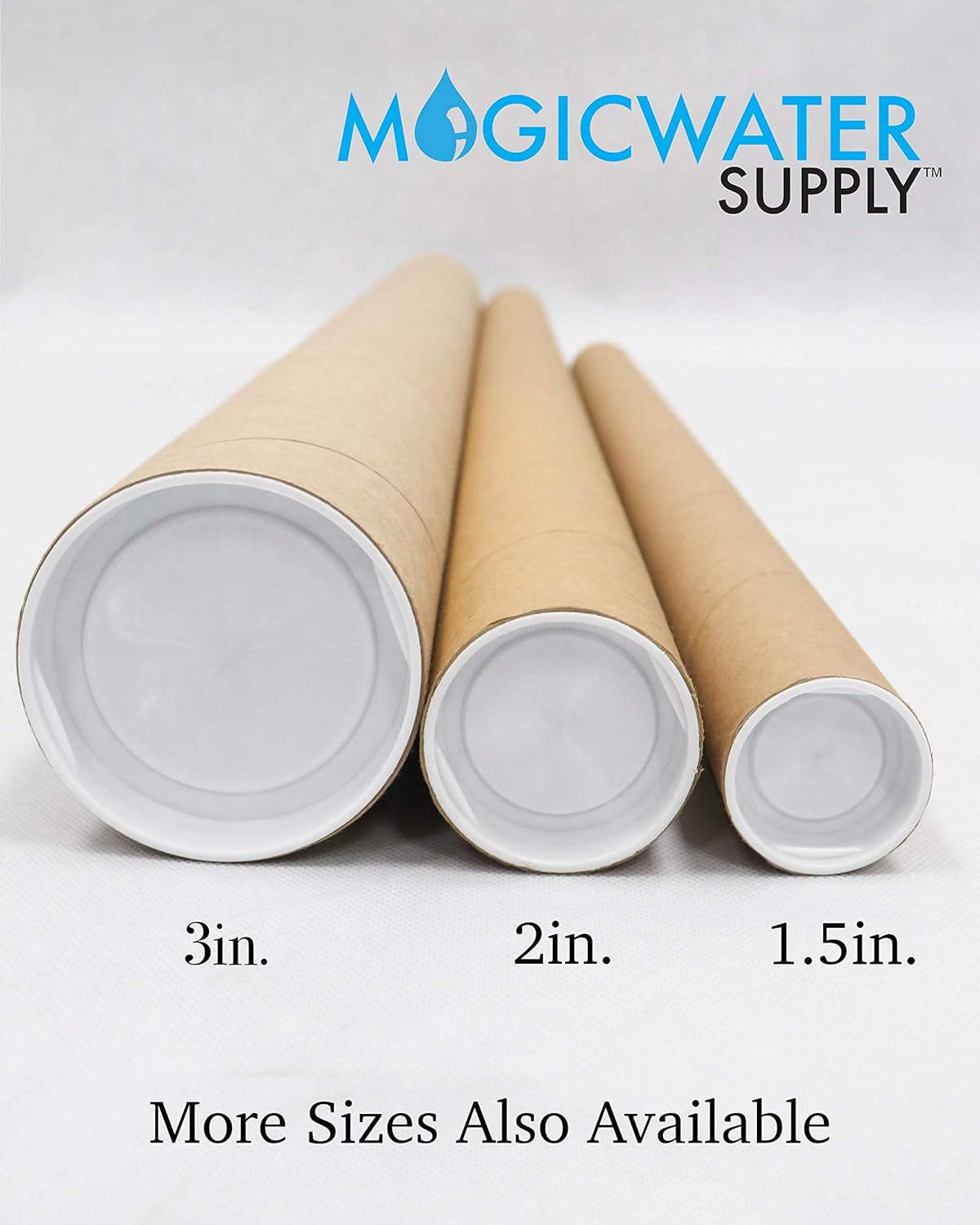 MagicWater Supply Mailing Tube - 2 in x 30 in - Kraft - 10 Pack - for Shipping and Storage of Posters, Arts, Crafts, and Documents