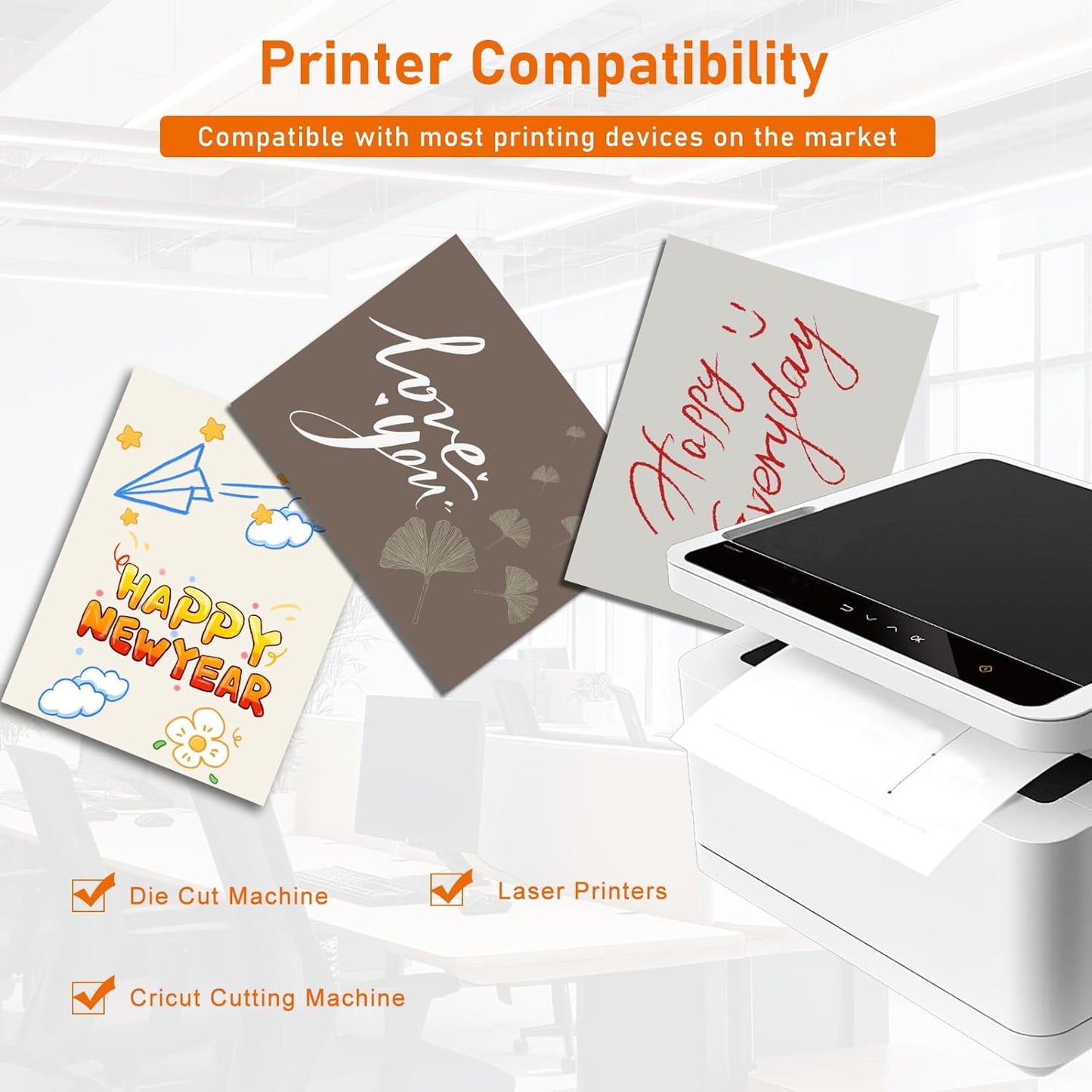 100 Sheets Silver Shimmer Cardstock 8.5 x 11 Metallic Paper, 92lb Heavyweight Certificate Paper Card Stock for Wedding Invitations, Crafting, Thank You Cards, Business Cards, Graduations