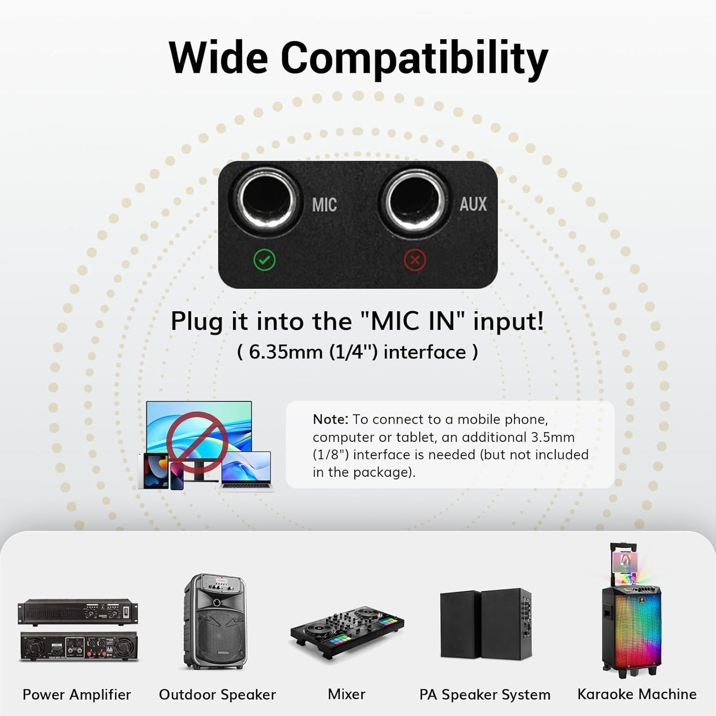 TONOR Wireless Microphones, UHF Dual Cordless Metal Dynamic Mic System with Rechargeable Receiver, for Karaoke Singing, Wedding, DJ, Party, Speech, Church, Class Use, 200ft TW630 Silver